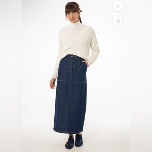 Blank Denim Maxi Skirt